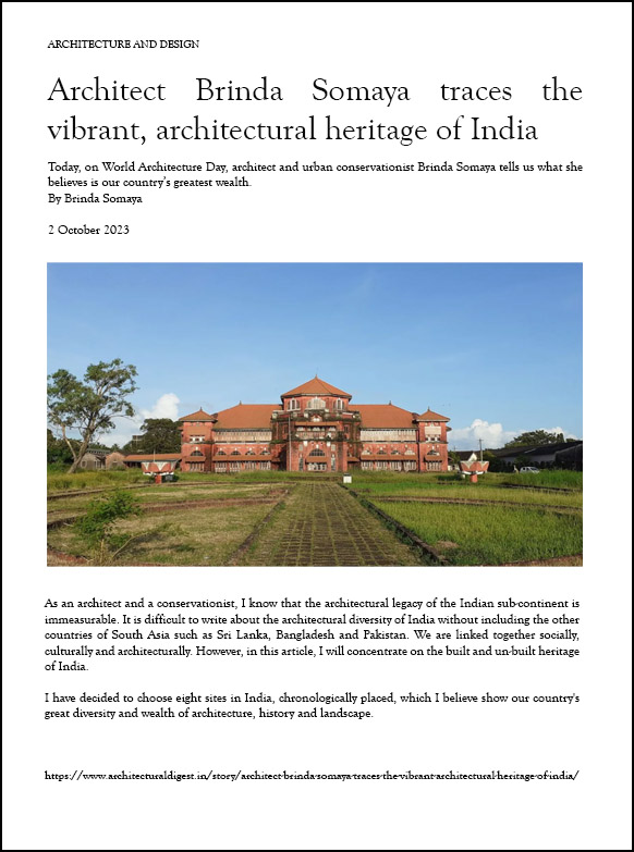Architect Brinda Somaya traces the vibrant, architectural heritage of India.