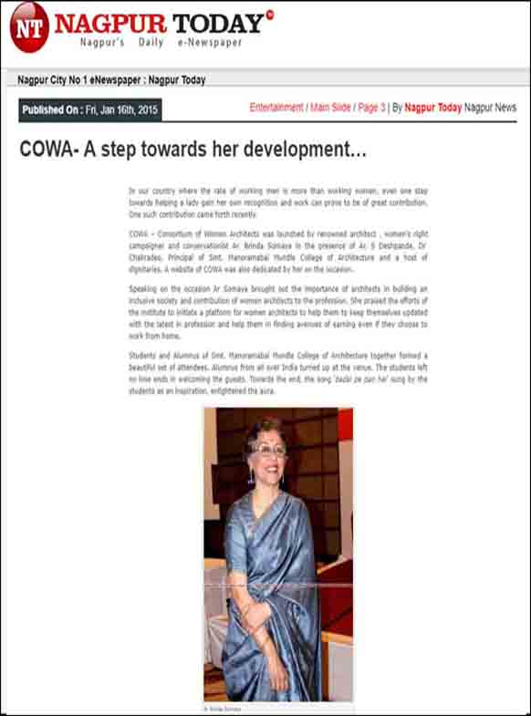 COWA - A Step Towards her development - Nagpur Today