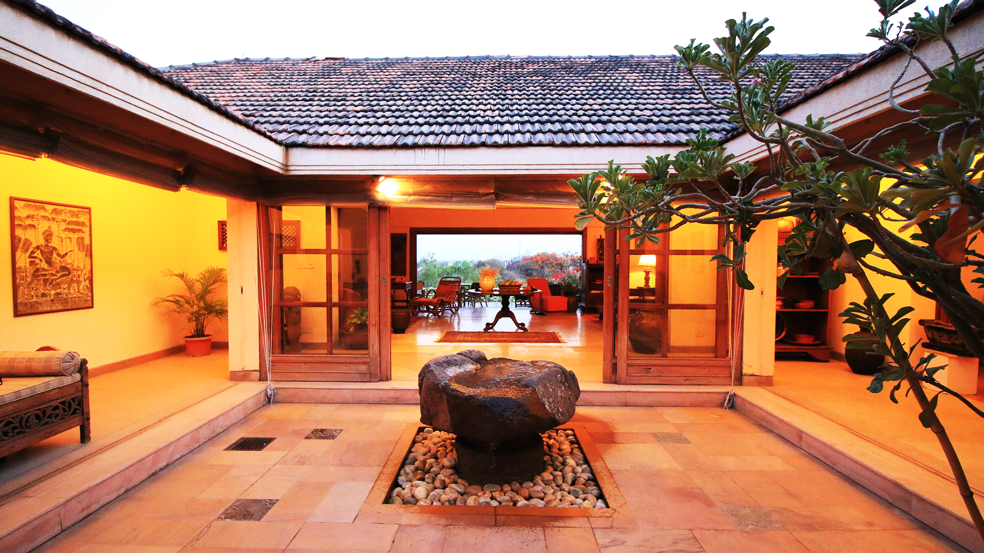 Courtyard Indian House Designs Modern Courtyard Ideas In House Design: