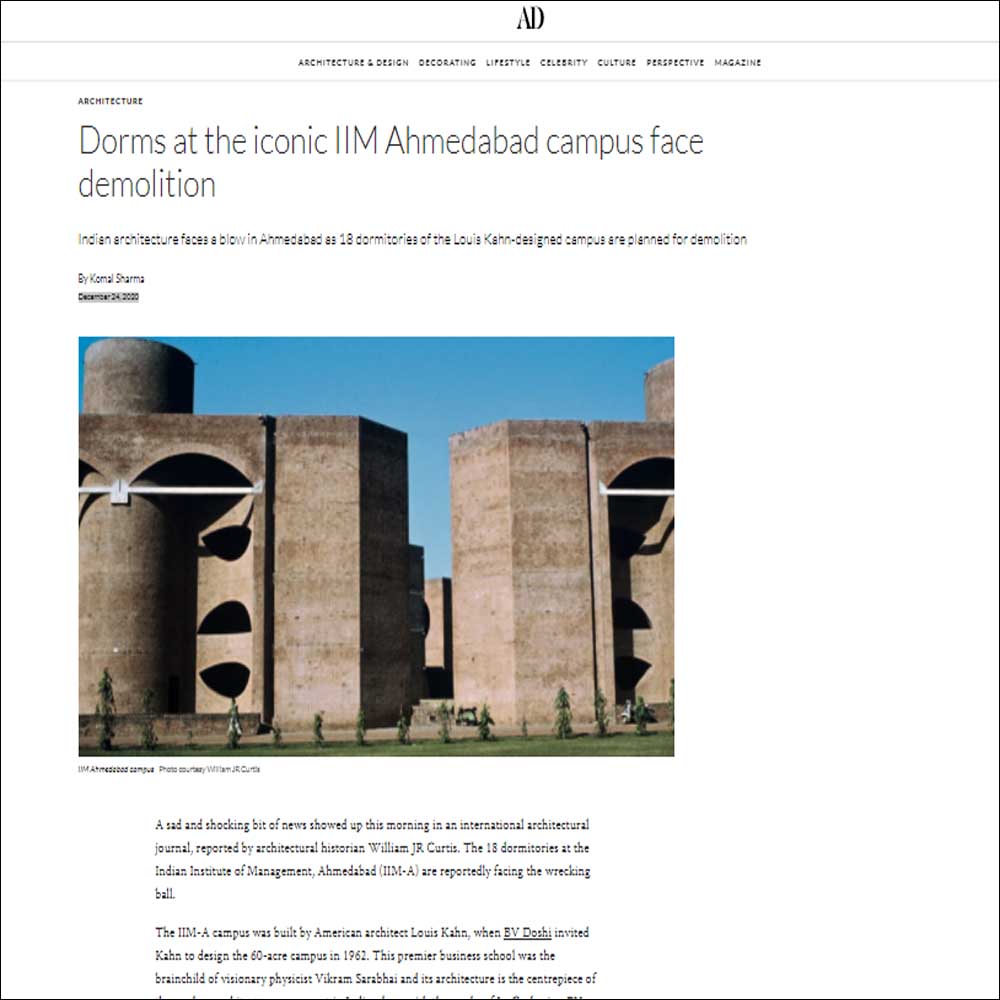 Dorms at the iconic IIM Ahmedabad campus face demolition, Architectural Digest